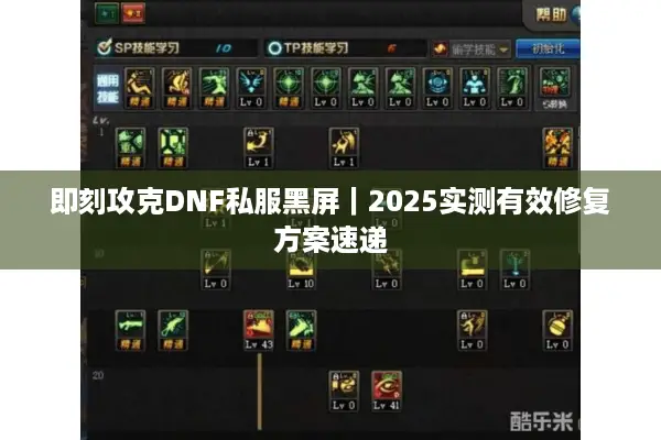 即刻攻克DNF私服黑屏｜2025实测有效修复方案速递