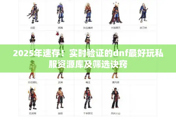 2025年速存！实时验证的dnf最好玩私服资源库及筛选诀窍