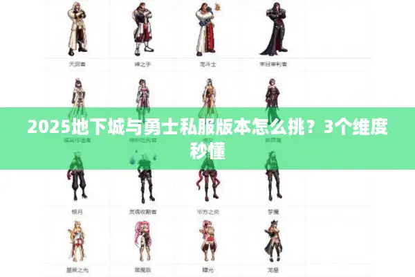 2025地下城与勇士私服版本怎么挑？3个维度秒懂