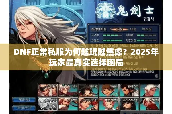 DNF正常私服为何越玩越焦虑？2025年玩家最真实选择困局