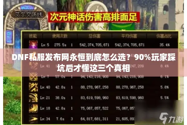 DNF私服发布网永恒到底怎么选？90%玩家踩坑后才懂这三个真相