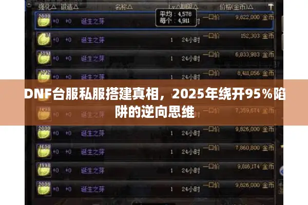 DNF台服私服搭建真相，2025年绕开95%陷阱的逆向思维