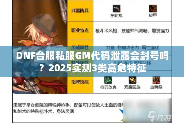 DNF台服私服GM代码泄露会封号吗？2025实测3类高危特征