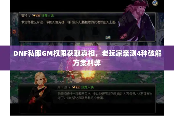 DNF私服GM权限获取真相，老玩家亲测4种破解方案利弊