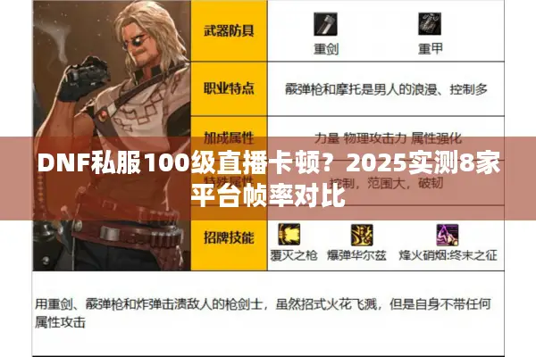 DNF私服100级直播卡顿？2025实测8家平台帧率对比