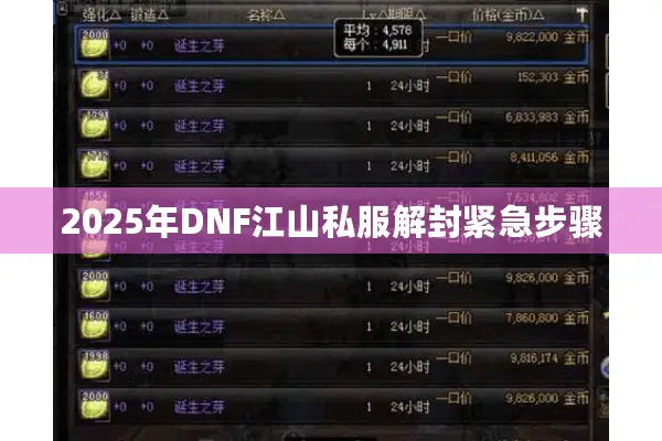 2025年DNF江山私服解封紧急步骤