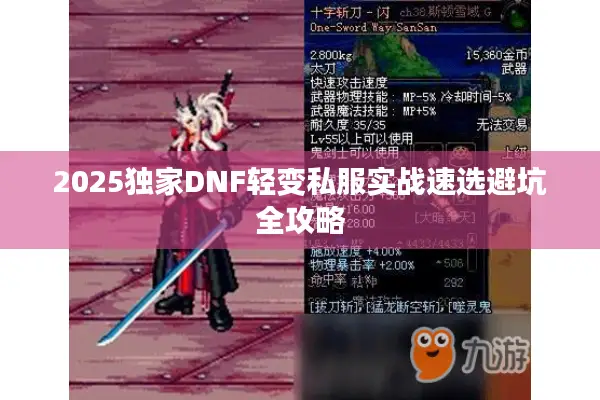 2025独家DNF轻变私服实战速选避坑全攻略