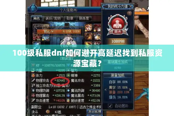 100级私服dnf如何避开高延迟找到私服资源宝藏？
