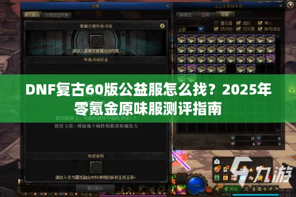 DNF复古60版公益服怎么找？2025年零氪金原味服测评指南
