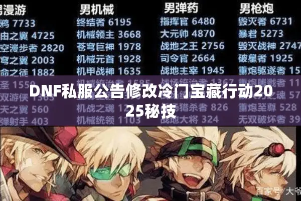 DNF私服公告修改冷门宝藏行动2025秘技