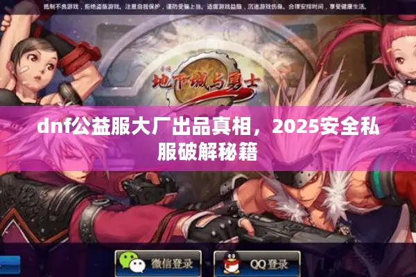 dnf公益服大厂出品真相，2025安全私服破解秘籍