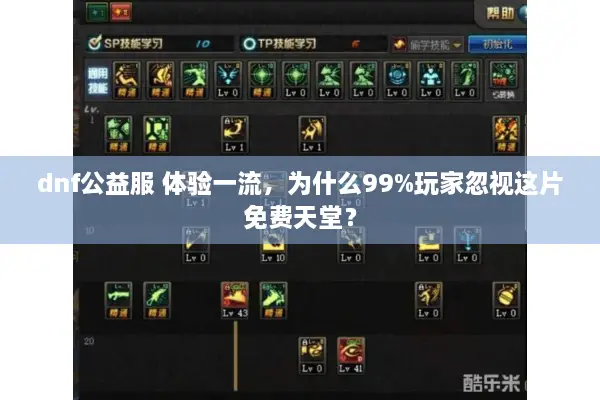 dnf公益服 体验一流，为什么99%玩家忽视这片免费天堂？
