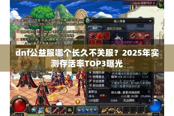 dnf公益服哪个长久不关服？2025年实测存活率TOP3曝光