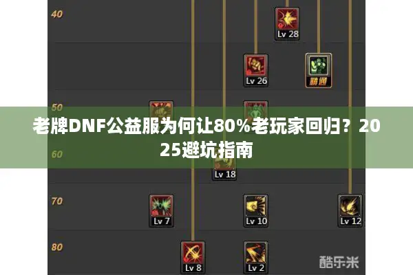 老牌DNF公益服为何让80%老玩家回归？2025避坑指南