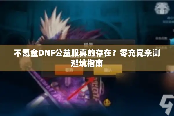 不氪金DNF公益服真的存在？零充党亲测避坑指南