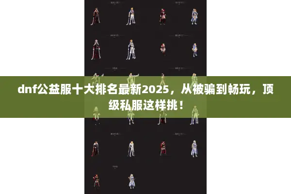 dnf公益服十大排名最新2025，从被骗到畅玩，顶级私服这样挑！