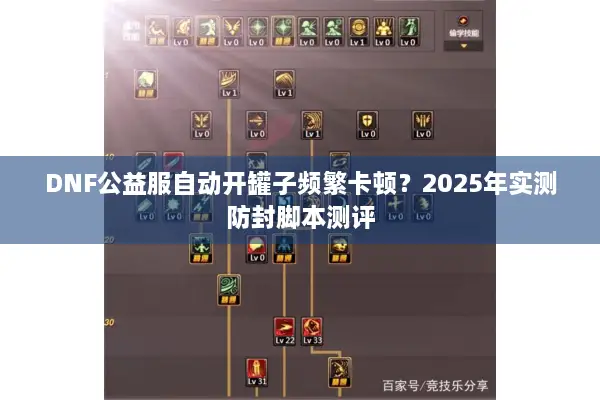 DNF公益服自动开罐子频繁卡顿？2025年实测防封脚本测评