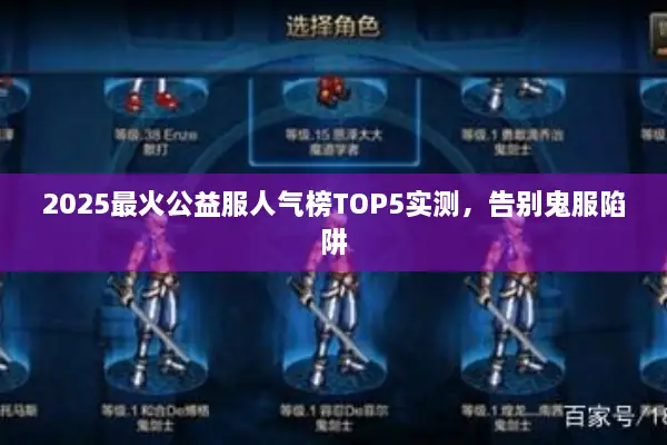 2025最火公益服人气榜TOP5实测，告别鬼服陷阱