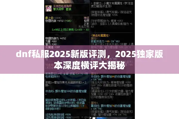 dnf私服2025新版评测，2025独家版本深度横评大揭秘