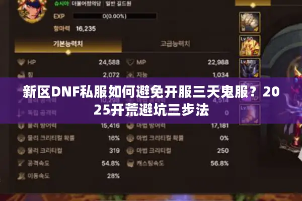 新区DNF私服如何避免开服三天鬼服？2025开荒避坑三步法
