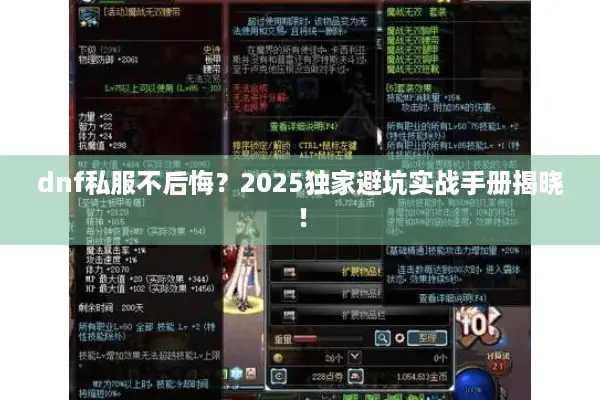 dnf私服不后悔？2025独家避坑实战手册揭晓！