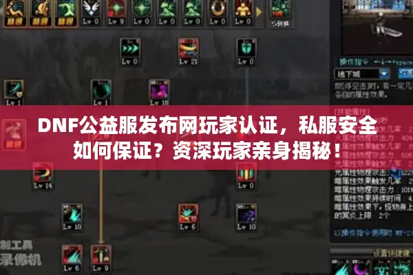 DNF公益服发布网玩家认证，私服安全如何保证？资深玩家亲身揭秘！