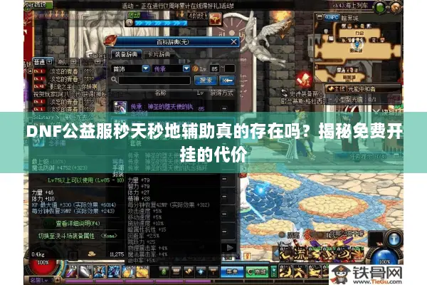 DNF公益服秒天秒地辅助真的存在吗？揭秘免费开挂的代价