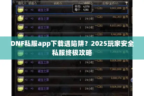 DNF私服app下载遇陷阱？2025玩家安全私服终极攻略