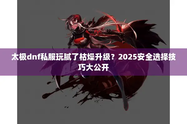 太极dnf私服玩腻了枯燥升级？2025安全选择技巧大公开