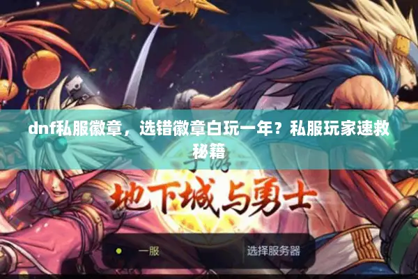 dnf私服徽章，选错徽章白玩一年？私服玩家速救秘籍