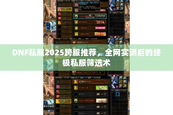 DNF私服2025跨服推荐，全网实测后的终极私服筛选术