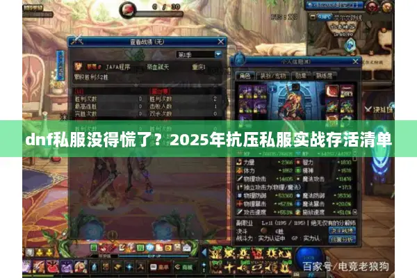 dnf私服没得慌了？2025年抗压私服实战存活清单