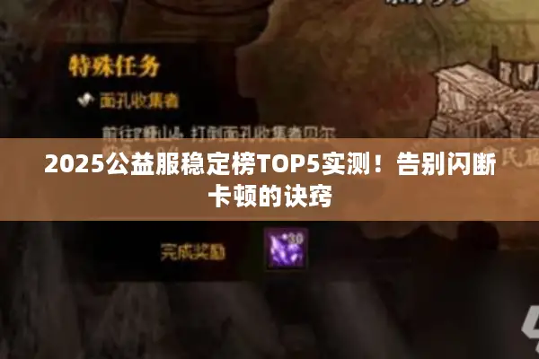 2025公益服稳定榜TOP5实测！告别闪断卡顿的诀窍