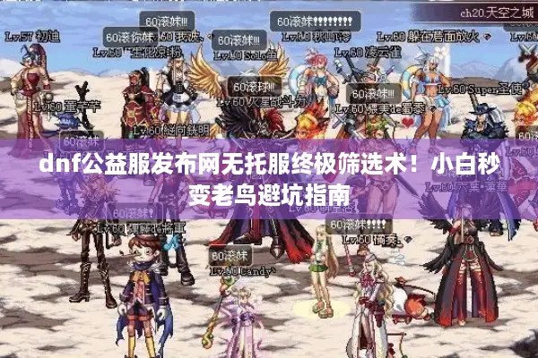 dnf公益服发布网无托服终极筛选术！小白秒变老鸟避坑指南