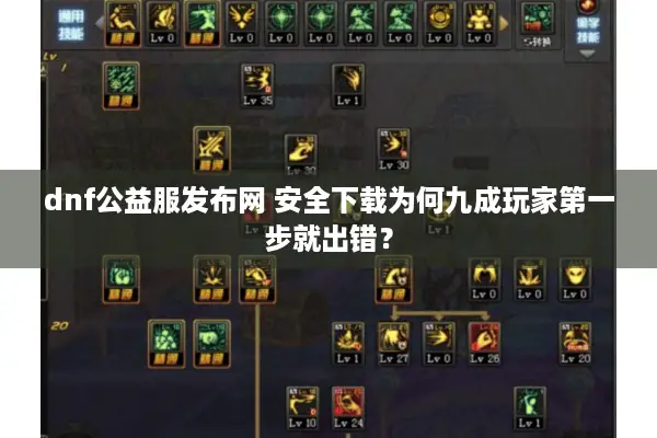 dnf公益服发布网 安全下载为何九成玩家第一步就出错？