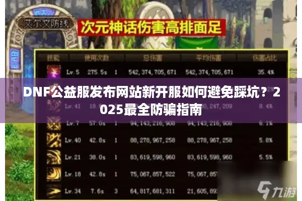 DNF公益服发布网站新开服如何避免踩坑？2025最全防骗指南