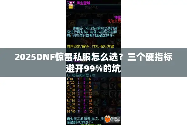 2025DNF惊雷私服怎么选？三个硬指标避开99%的坑