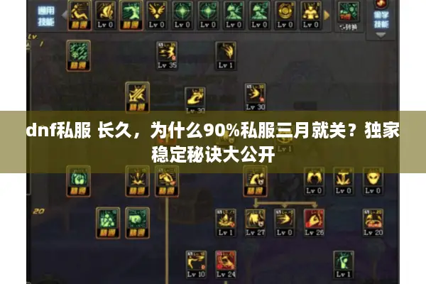 dnf私服 长久，为什么90%私服三月就关？独家稳定秘诀大公开
