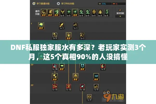 DNF私服独家服水有多深？老玩家实测3个月，这5个真相90%的人没搞懂