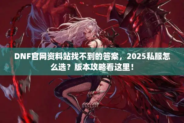 DNF官网资料站找不到的答案，2025私服怎么选？版本攻略看这里！