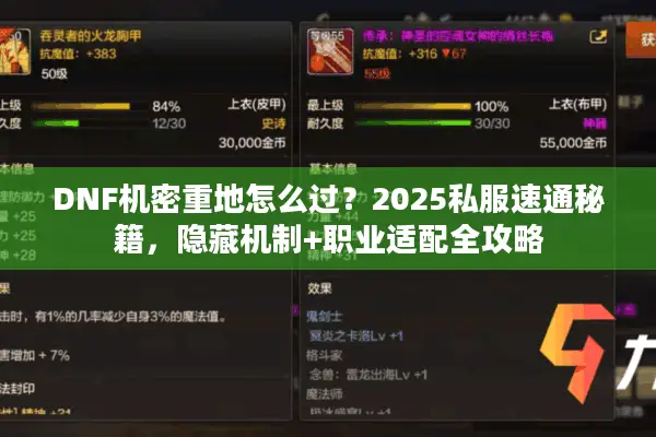 DNF机密重地怎么过？2025私服速通秘籍，隐藏机制+职业适配全攻略