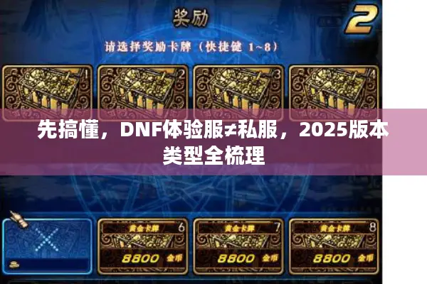 先搞懂，DNF体验服≠私服，2025版本类型全梳理