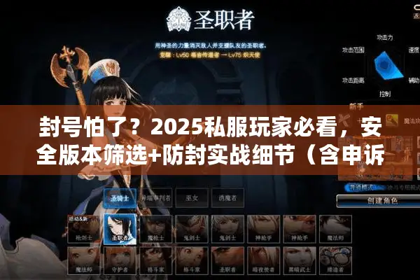 封号怕了？2025私服玩家必看，安全版本筛选+防封实战细节（含申诉）