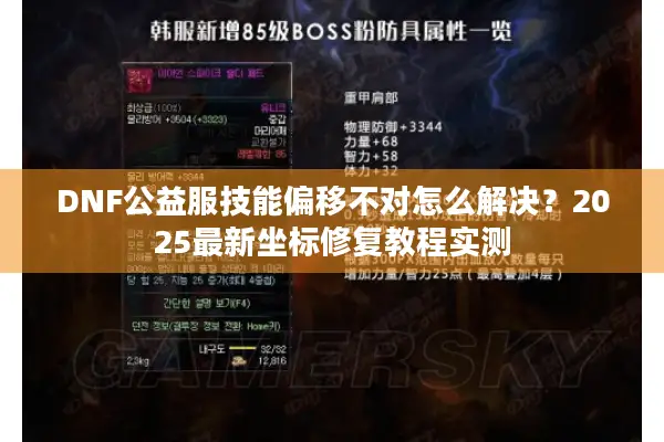 DNF公益服技能偏移不对怎么解决？2025最新坐标修复教程实测