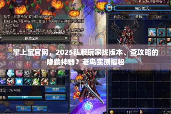 掌上宝官网，2025私服玩家找版本、查攻略的隐藏神器？老鸟实测揭秘