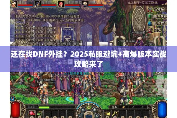 还在找DNF外挂？2025私服避坑+高爆版本实战攻略来了