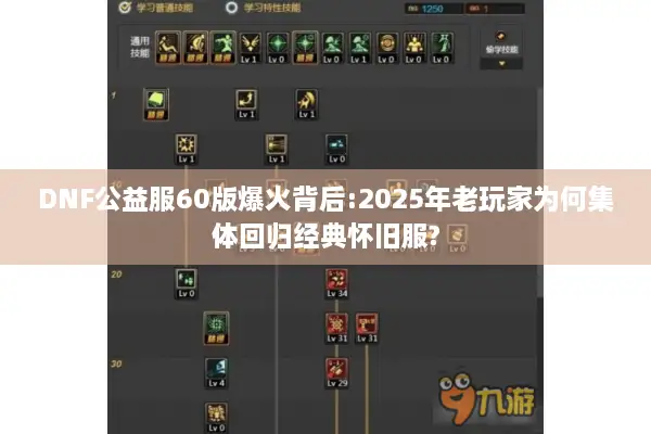 DNF公益服60版爆火背后:2025年老玩家为何集体回归经典怀旧服?