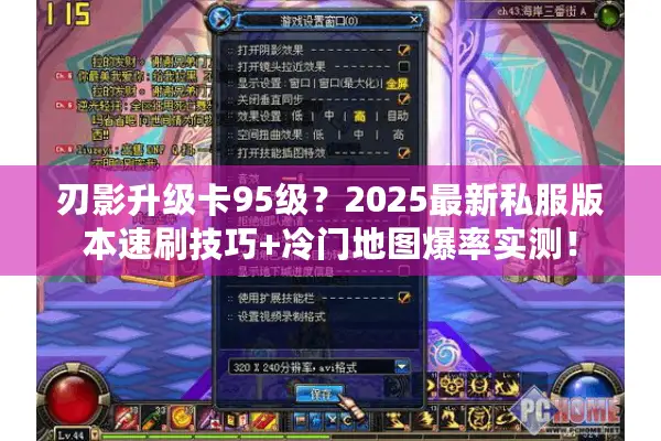 刃影升级卡95级？2025最新私服版本速刷技巧+冷门地图爆率实测！