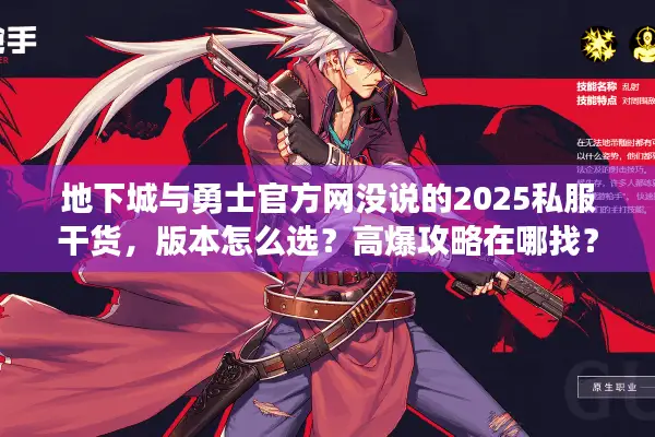 地下城与勇士官方网没说的2025私服干货，版本怎么选？高爆攻略在哪找？