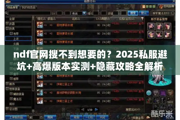 ndf官网搜不到想要的？2025私服避坑+高爆版本实测+隐藏攻略全解析